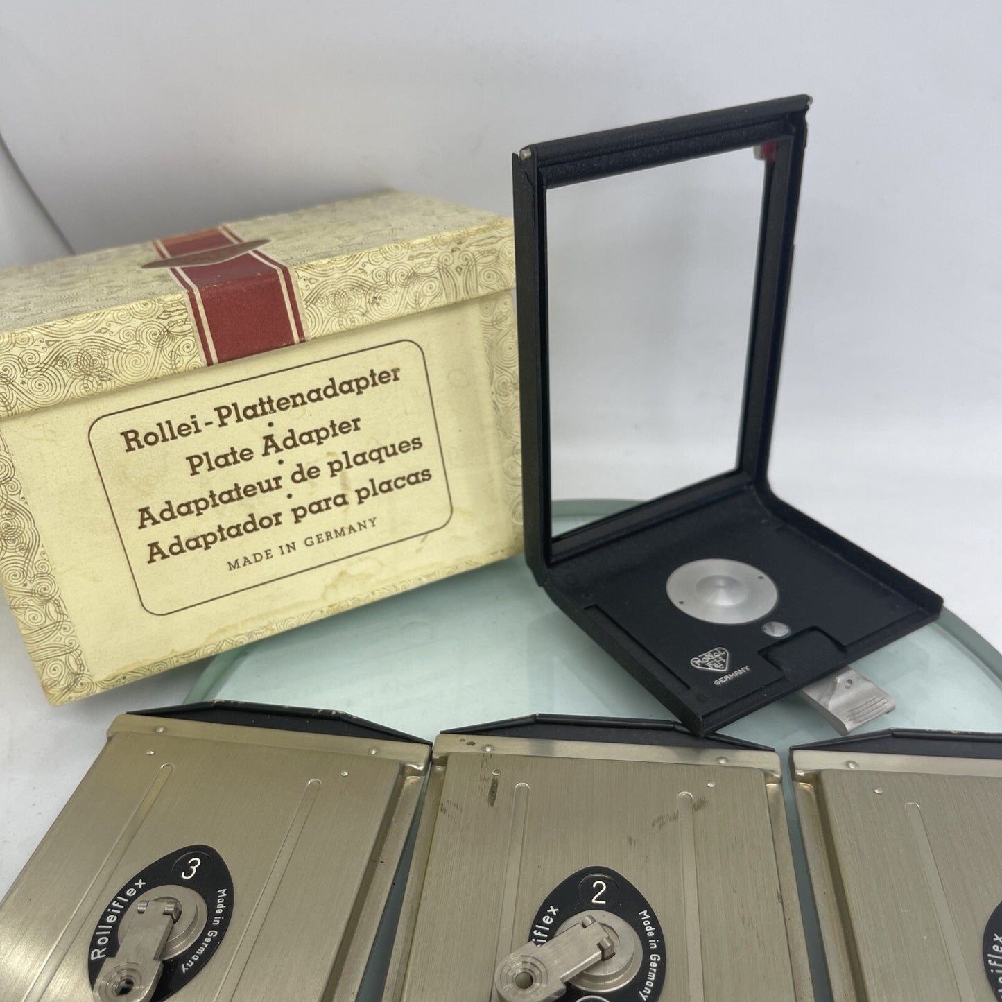 Rollei Plattenadapter Plate Adapter in MINT condition with Box2