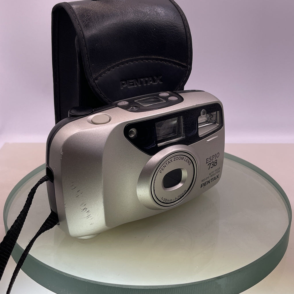 Pentax Espio 738 AF Redeye Reduction 38-70mm Zoom Lens Tested Cased #4010