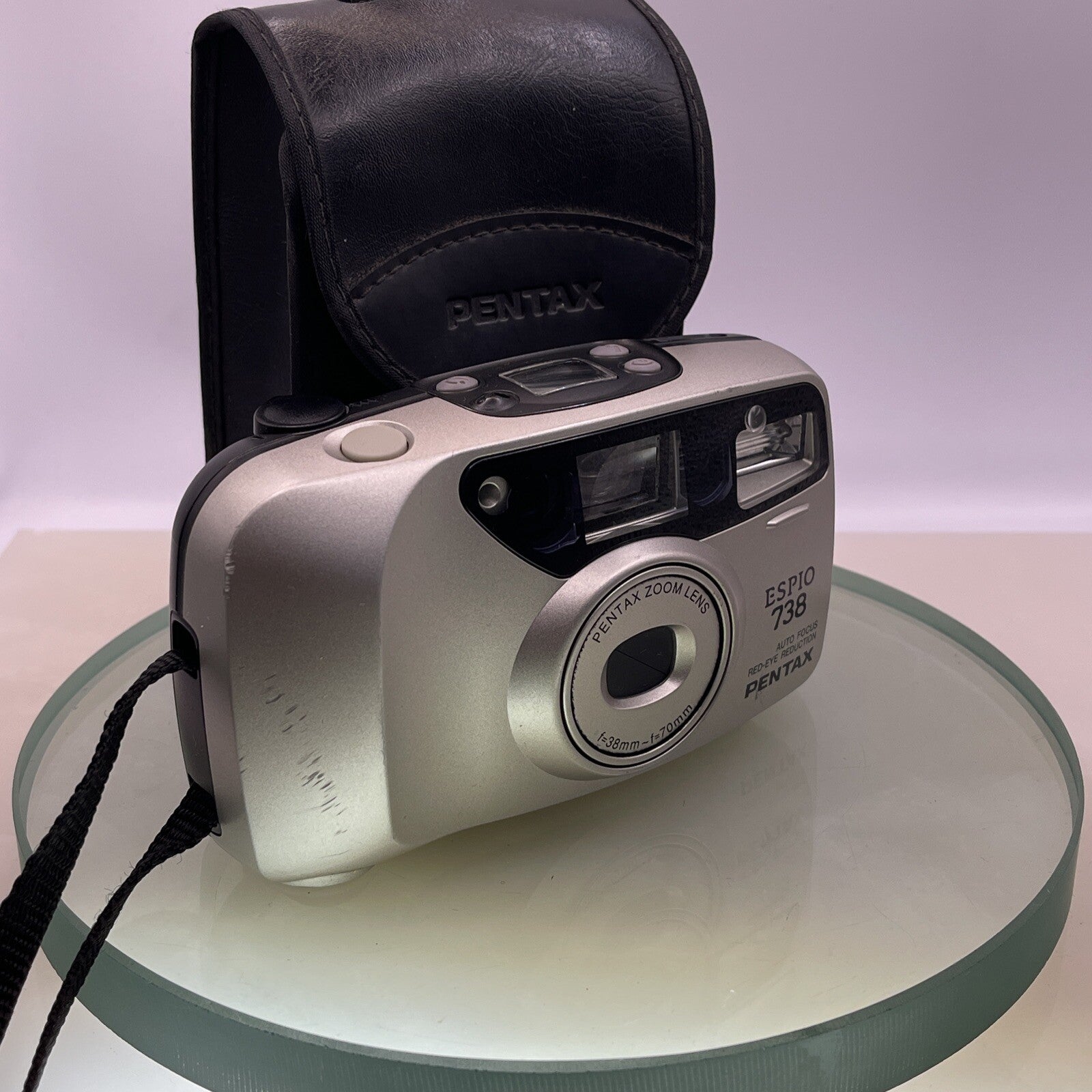 Pentax Espio 738 AF Redeye Reduction 38-70mm Zoom Lens Tested Cased #4010