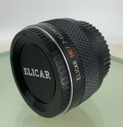 ELICAR MC7 AUTO Teleconverter BLACK LENS FOR CAMERA PERFECTLY TESTED - 4682