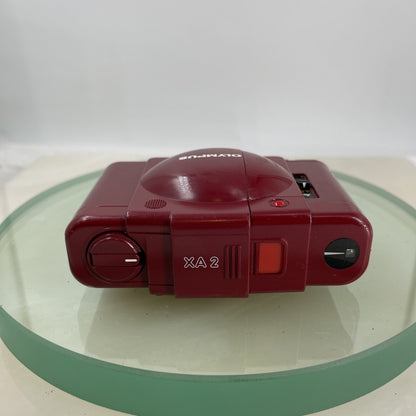 Rare Red Olympus XA 2 COMPACT FILM CAMERA w/ D. Zuiko 35mm F/3.5 Lens TESTED 9206