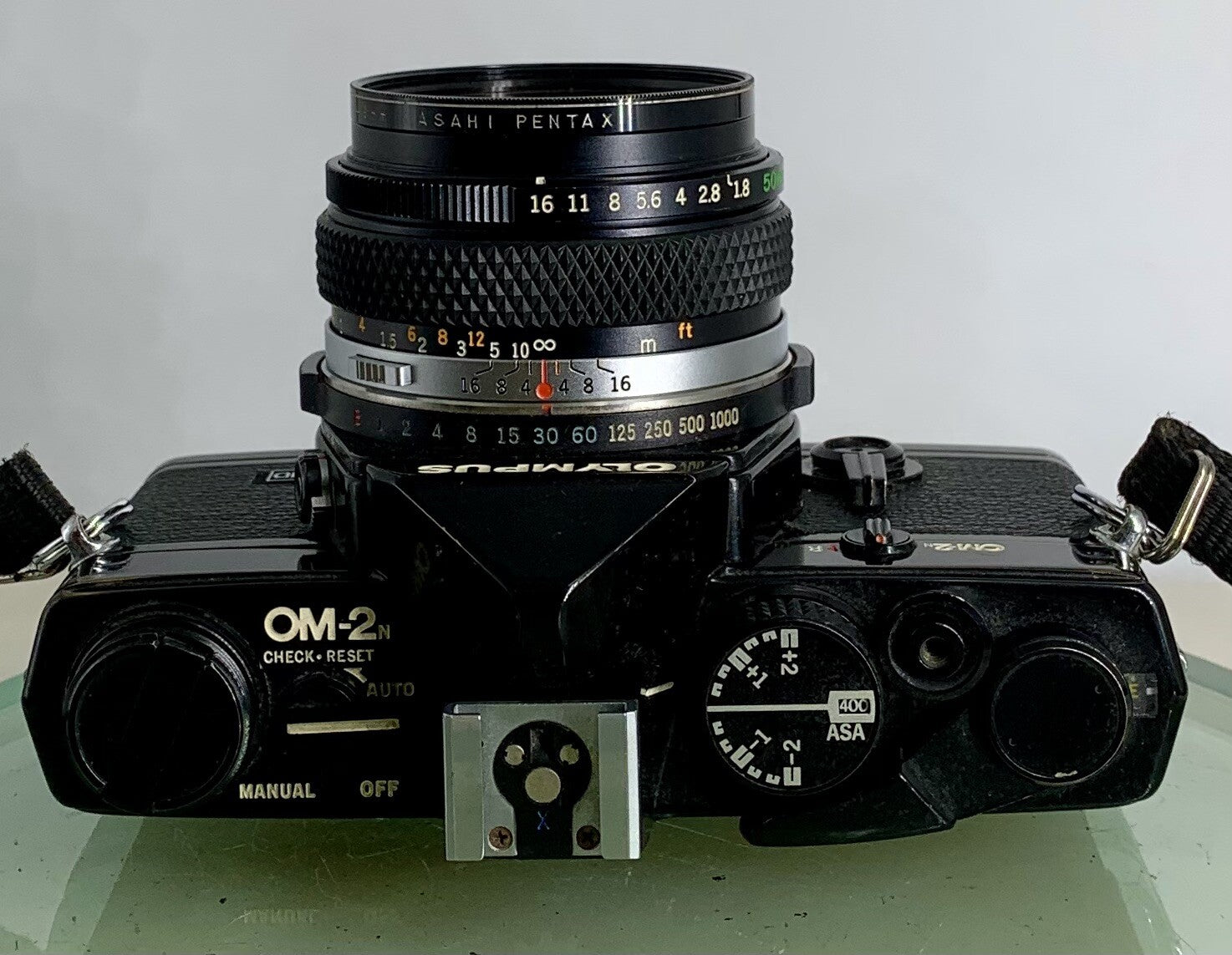 Olympus OM-2n Black - 35mm SLR Film Camera + 50mm f/1.8 Lens+BOX+CASE-Tested 227