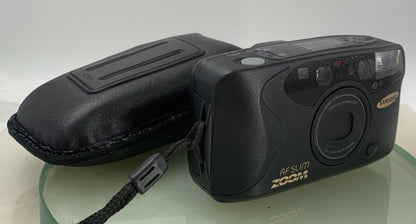 Samsung AF Slim Zoom 35mm Film Point And Shoot Camera Black + BAG TESTED - 160