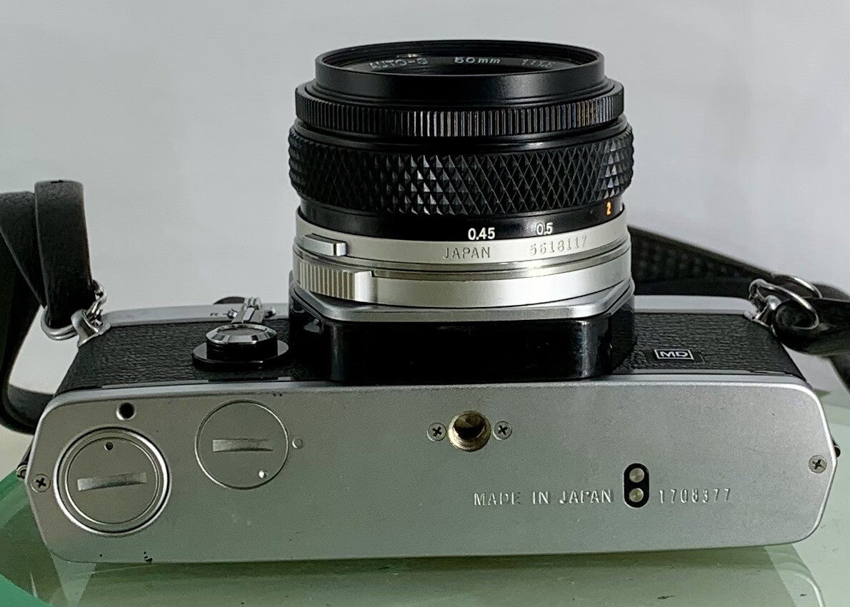 Olympus OM-1N MD 35mm Film SLR Manual Camera 50mm f/1.8 Zuiko Lens Fully Working9