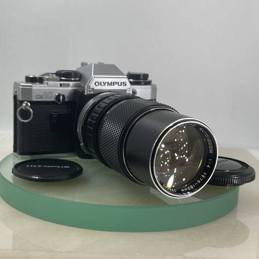 Olympus OM10 35mm SLR Film Camera +Zuiko 75-150mm f4 Silver Nose Lens TESTED#6270