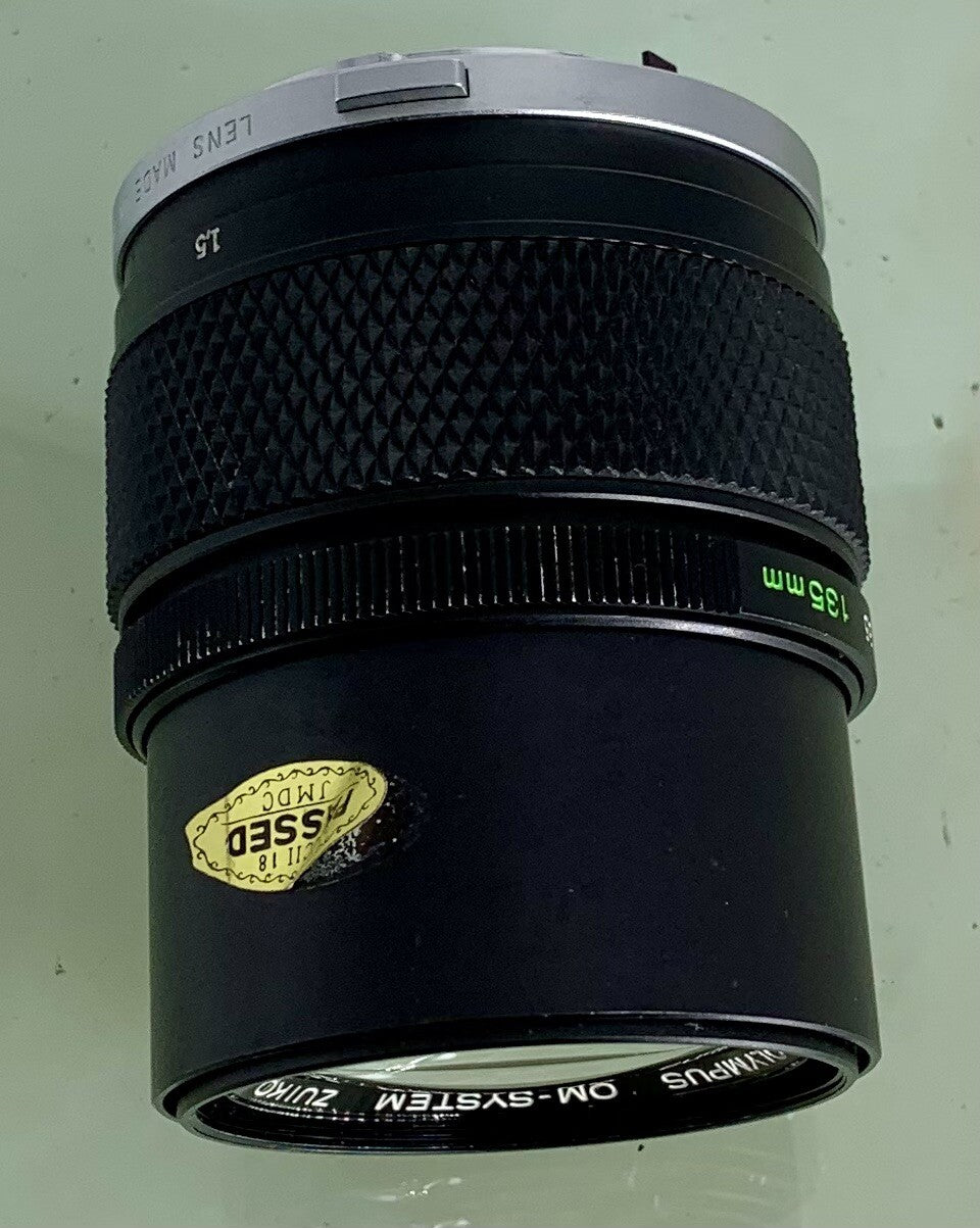 *SERVICED*Olympus OM10 35mm Film SLR Manual Camera+ OM 135 F3.5 Zuiko Lens+FLASH11