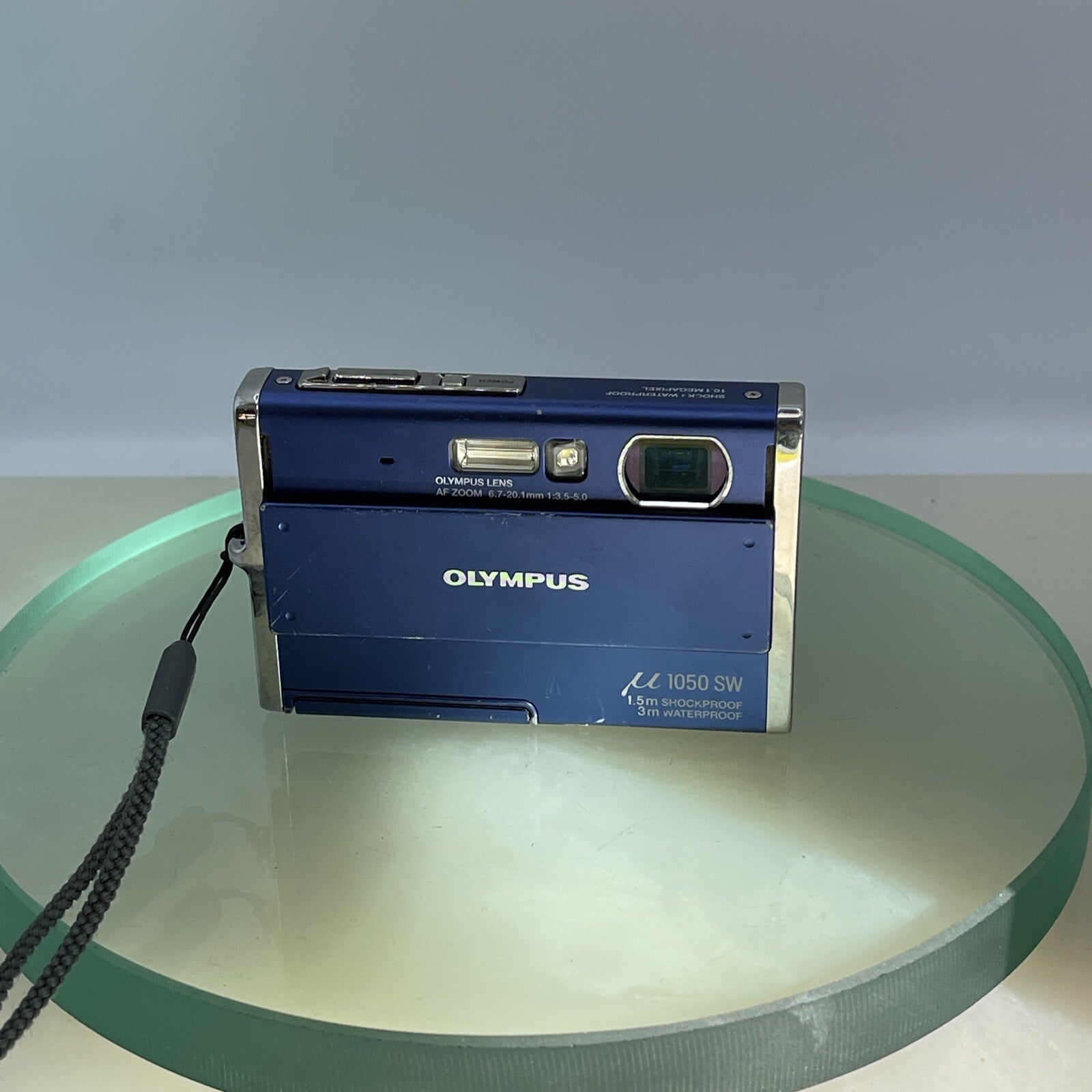 Olympus Mju 1050 SW 10.1MP Underwater Compact Digital Camera Blue Tested #4642