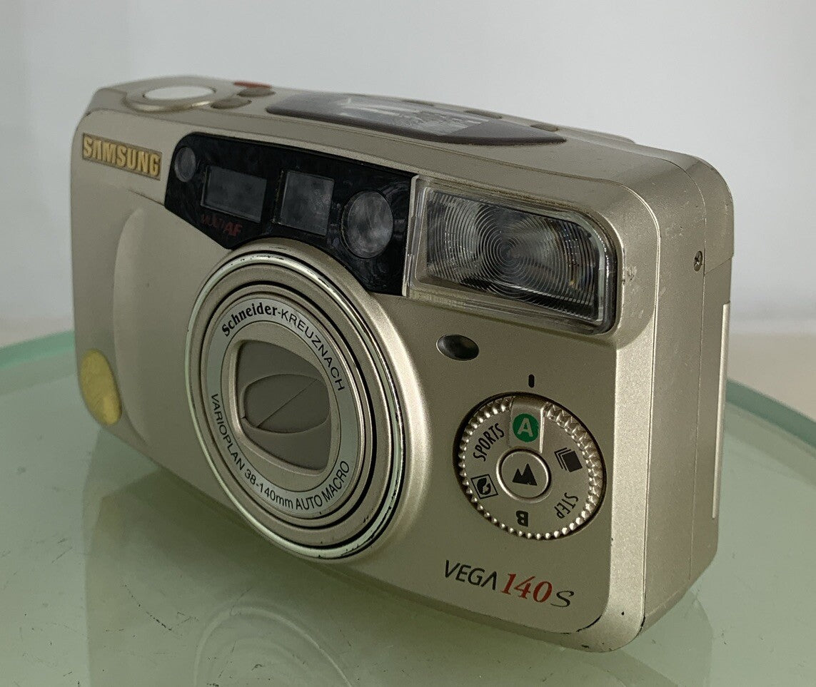 Samsung Vega 140S SILVER COMPACT POINT AND SHOOT FILM CAMERA TESTED - 7322