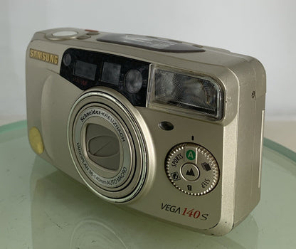 Samsung Vega 140S SILVER COMPACT POINT AND SHOOT FILM CAMERA TESTED - 7322