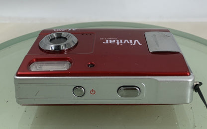 Vivitar Vivicam 3188 3.1MP RED COMPACT DIGITAL CAMERA NO CHARGER TESTED - 2577