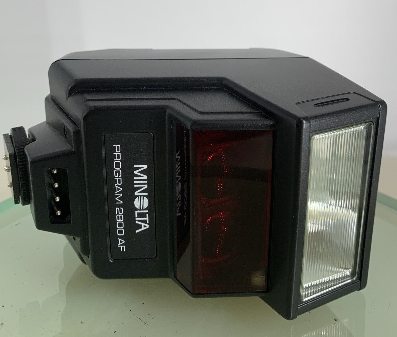 Minolta Program 2800 AF Flash Unit BLACK WITH COVER GOOD CONDITION TESTED - 9811