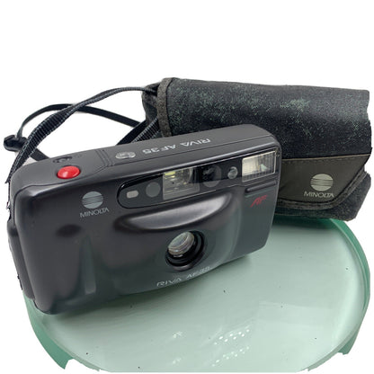 Minolta Riva AF35 Camera Compact 35mm Film with strap, case, 7980