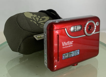 Vivitar Vivicam 5015 Camera RED With Case NOCHARGER GOOD CONDITION- TESTED - 9940