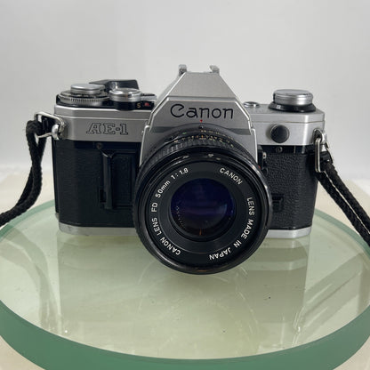 Canon AE-1  35mm SLR Film Manual Camera + Canon 50mm F/1.8 FD Lens Like A-1 #6221