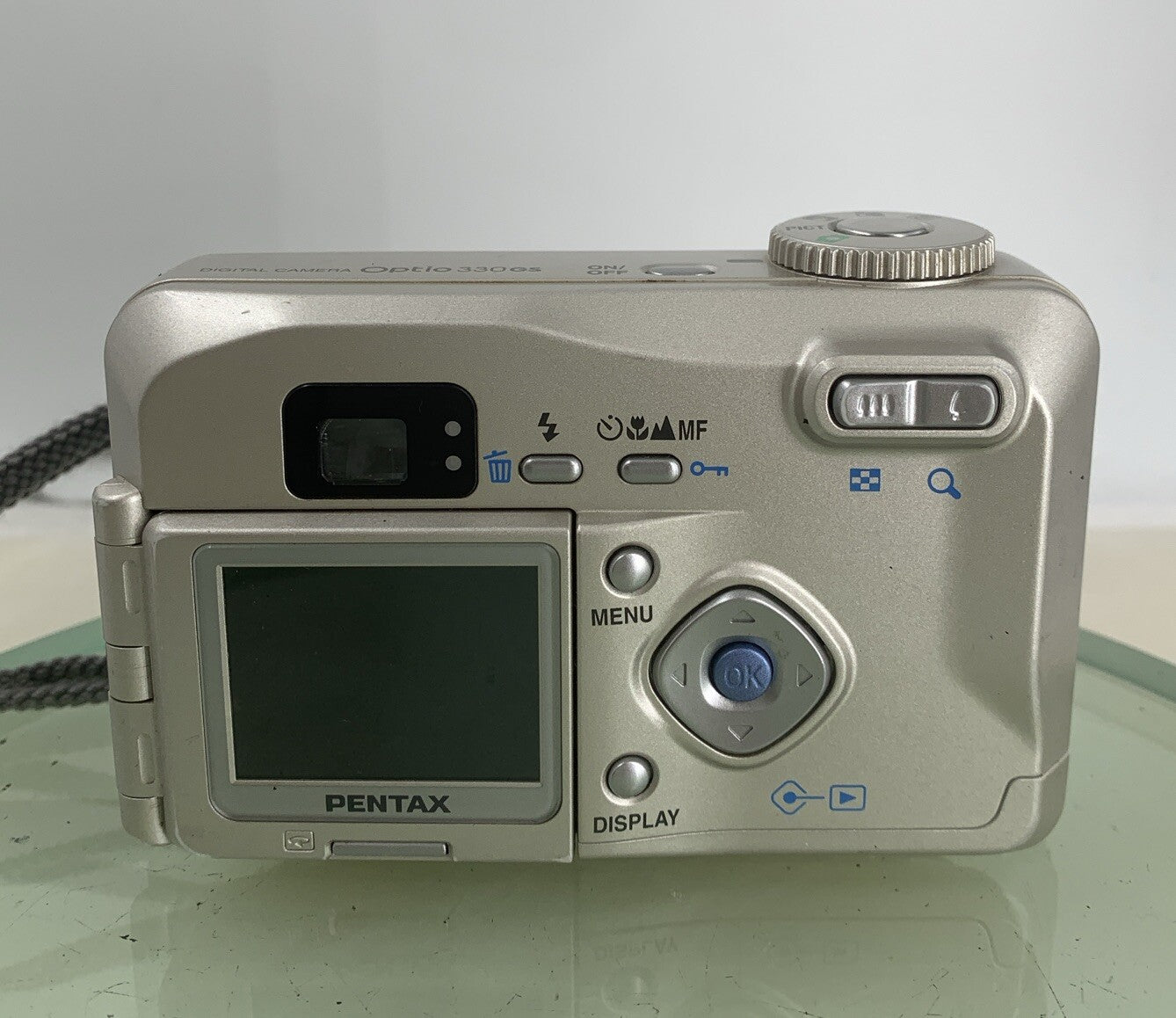 Pentax Optio 330GS Retro Digital Camera 3.2 MP SILVER WITH COVER TESTED - 4155
