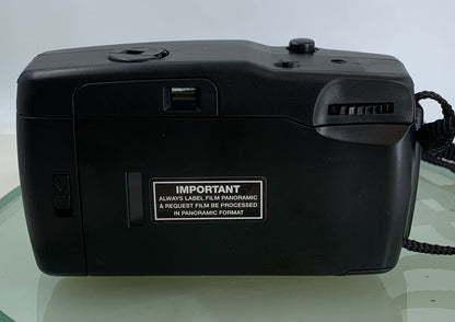 Panorama Wide Pic 35mm Film Point and Shoot Camera BLACK + COVER - TESTED - 8824