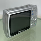 Pentax Optio M20 Digital Camera 7.0 MP 3x ZOOM SILVER NO CHARGER TESTED - 2444