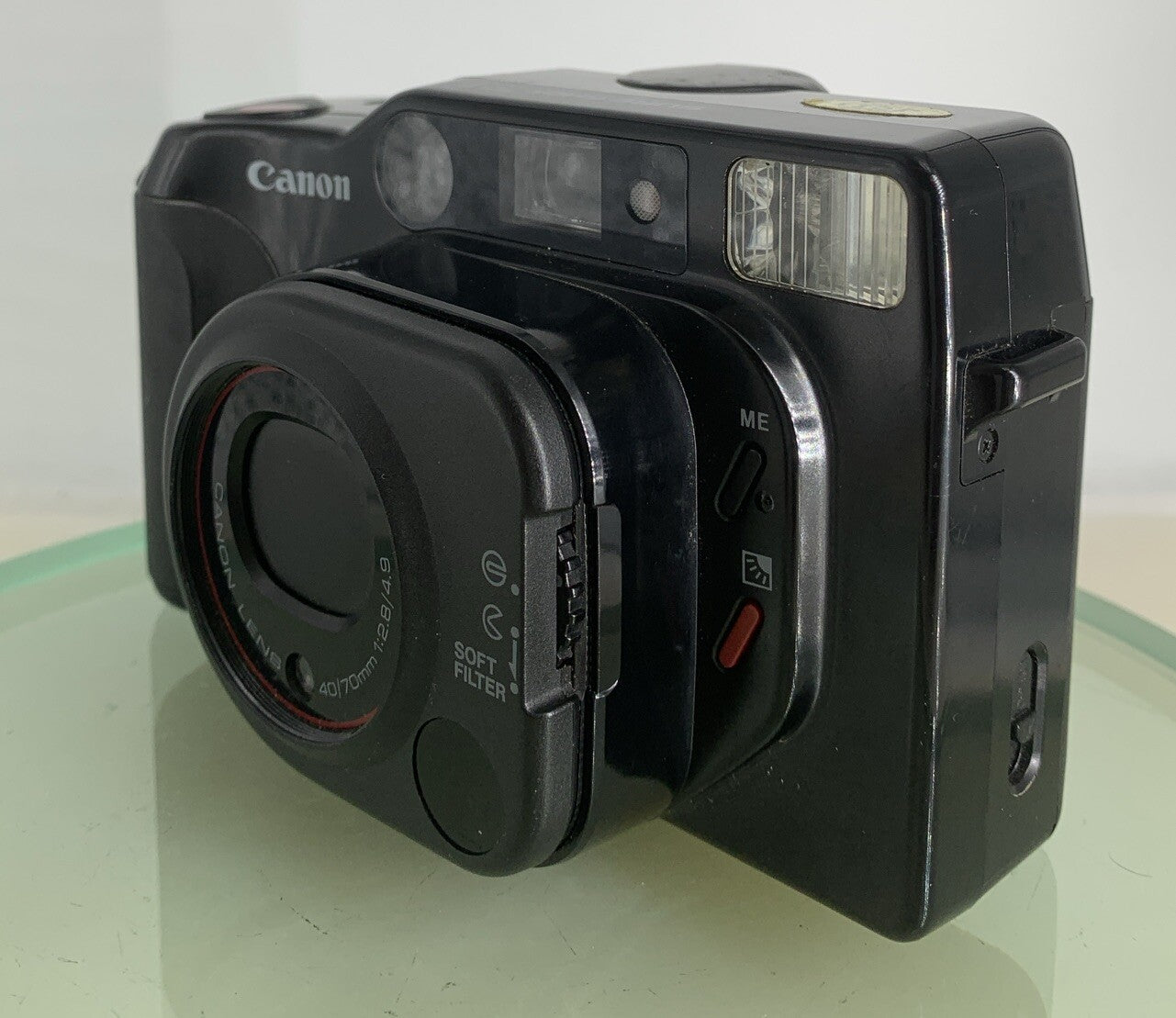 Canon Sure Shot Multi Tele 35mm Film Camera Black NO BATTERY - TESTED - 5672