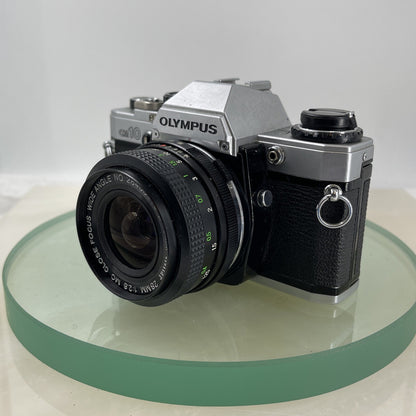 Olympus OM10 35mm SLR Film Camera + Vivitar 28mm 1:2.8 MC  Lens/ WORKING #6112