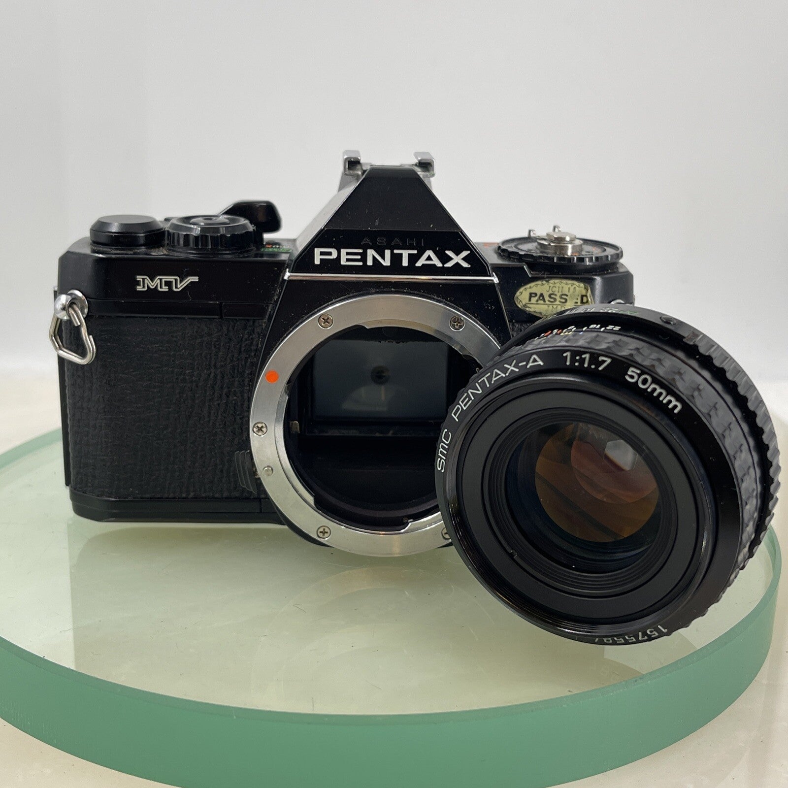 Pentax MV SLR FILM CAMERA + SMC Pentax-A 50mm F/1.7 Lens+CASE  WORKING TESTED6081