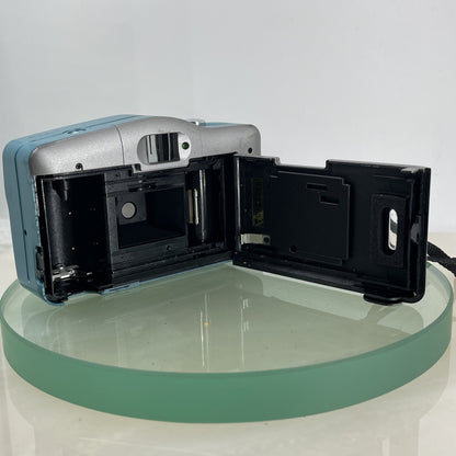 KH30 Film Camera 35mm With Built-In Flash Tested + Cased Blue #6718