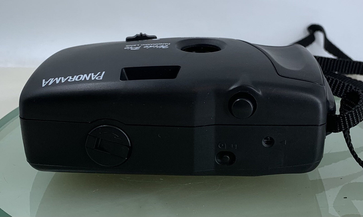 Panorama Wide Pic 35mm Film Point and Shoot Camera BLACK + COVER - TESTED - 8826