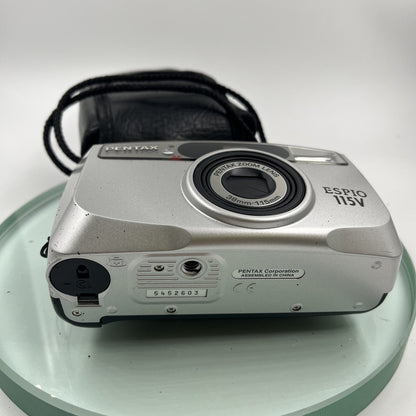 PENTAX ESPIO 115V 38-115 LENS 35mm COMPACT FILM CAMERA + CASE ,TESTED, VGC #9384