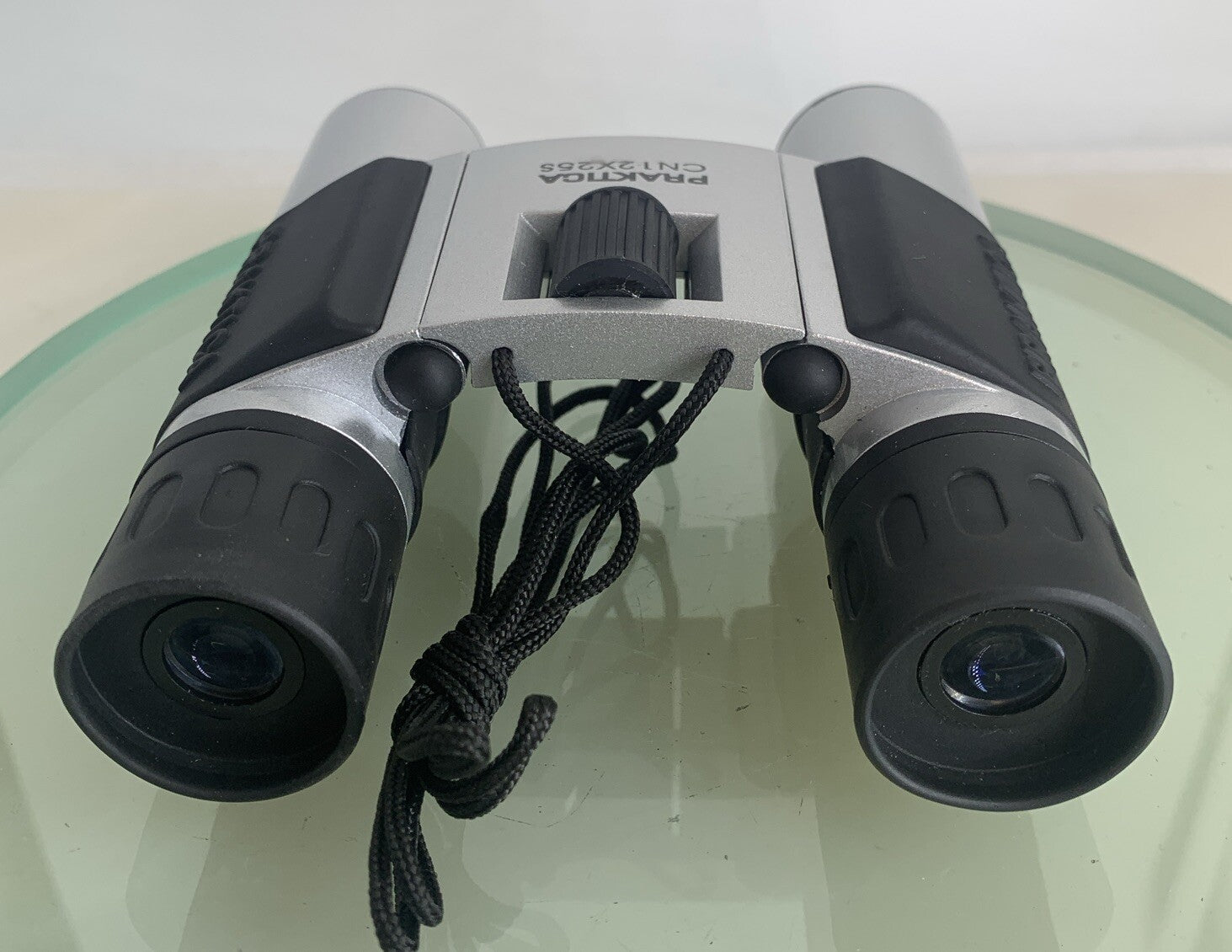 Praktica CN12X25S Foldable Binoculars SILVER GOOD CONDITION+COVER - TESTED - 1384