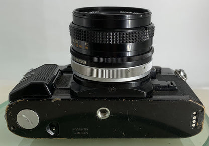 BEAUTIFUL Canon A-1 35mm SLR Camera Body+ FD 50mm f/1.8 FULLY WORKING #1708