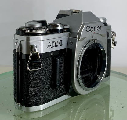Canon AE-1 Silver Meter works 35mm SLR Film Camera Body Only BOXED Near MINT #352