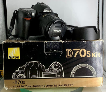 Nikon D70s 6.1MP Digital SLR Camera+Nikkor DX 18-70mm Lens+Charger+Box+Tested0