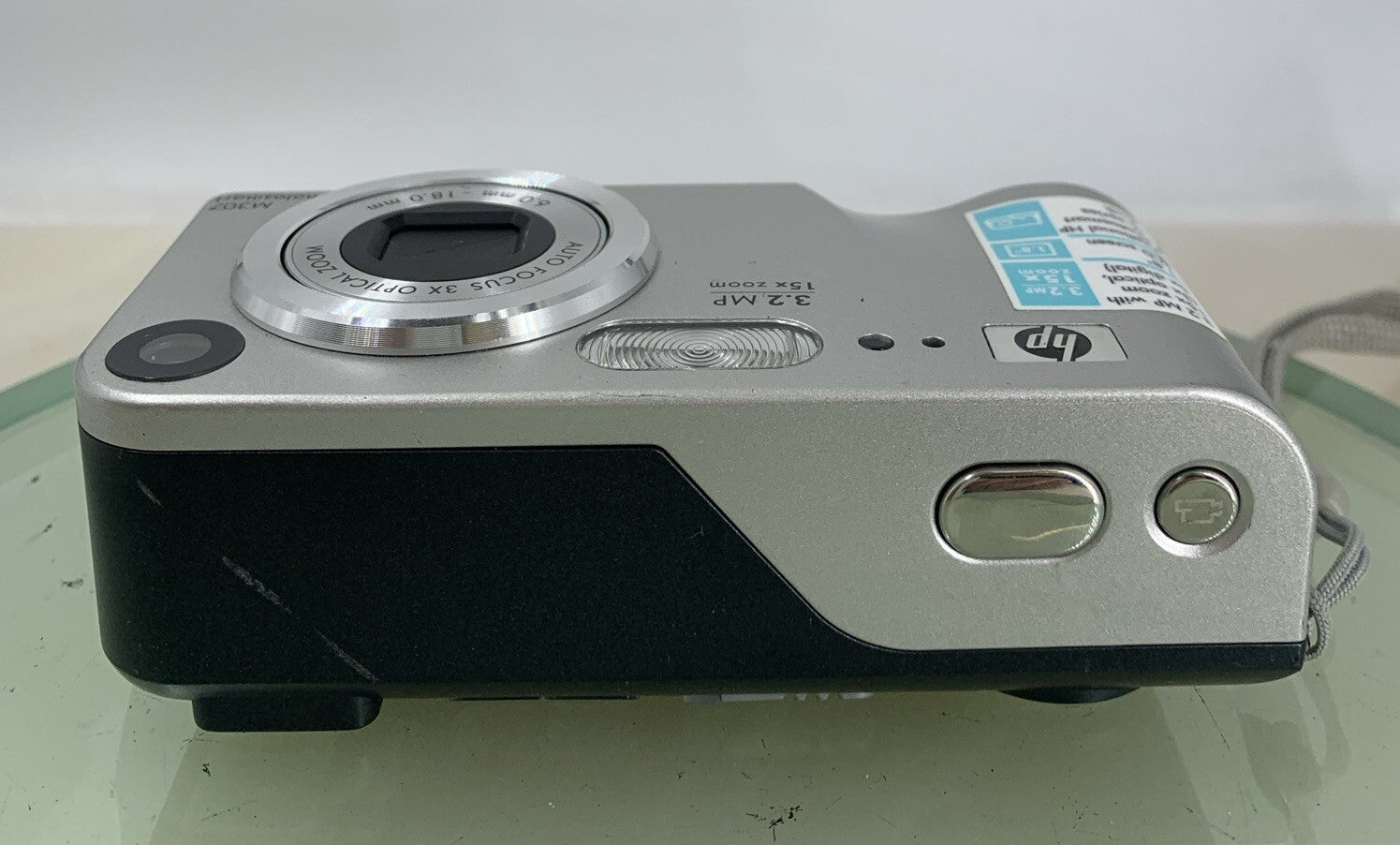HP Photosmart M307 3.2MP Compact Digital Camera SILVER NO SDCARD TESTED - 4387