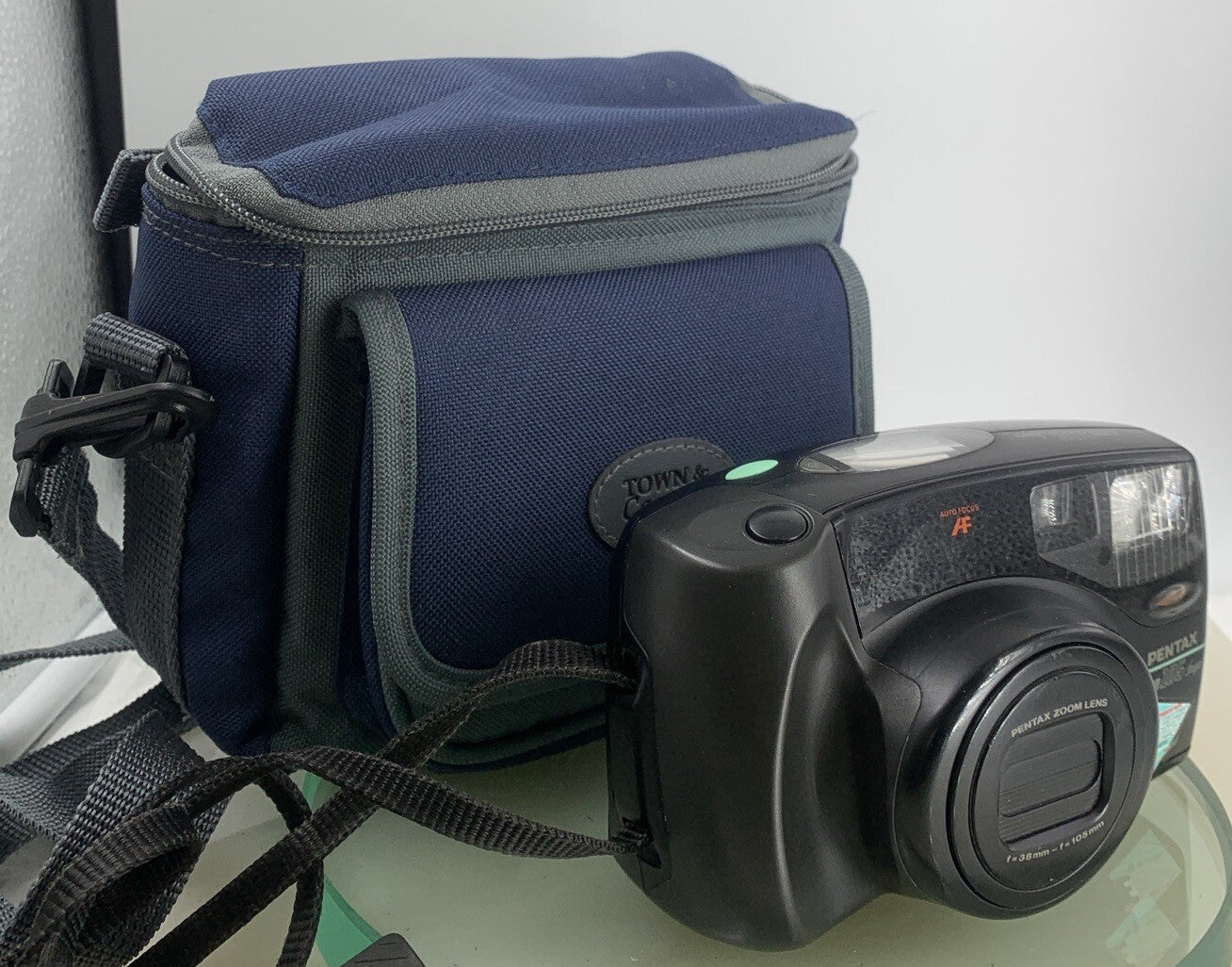 PENTAX ZOOM 105 SUPER CAMERA BLACK WITH COVER GOOD CONDITION TESTED - 3010