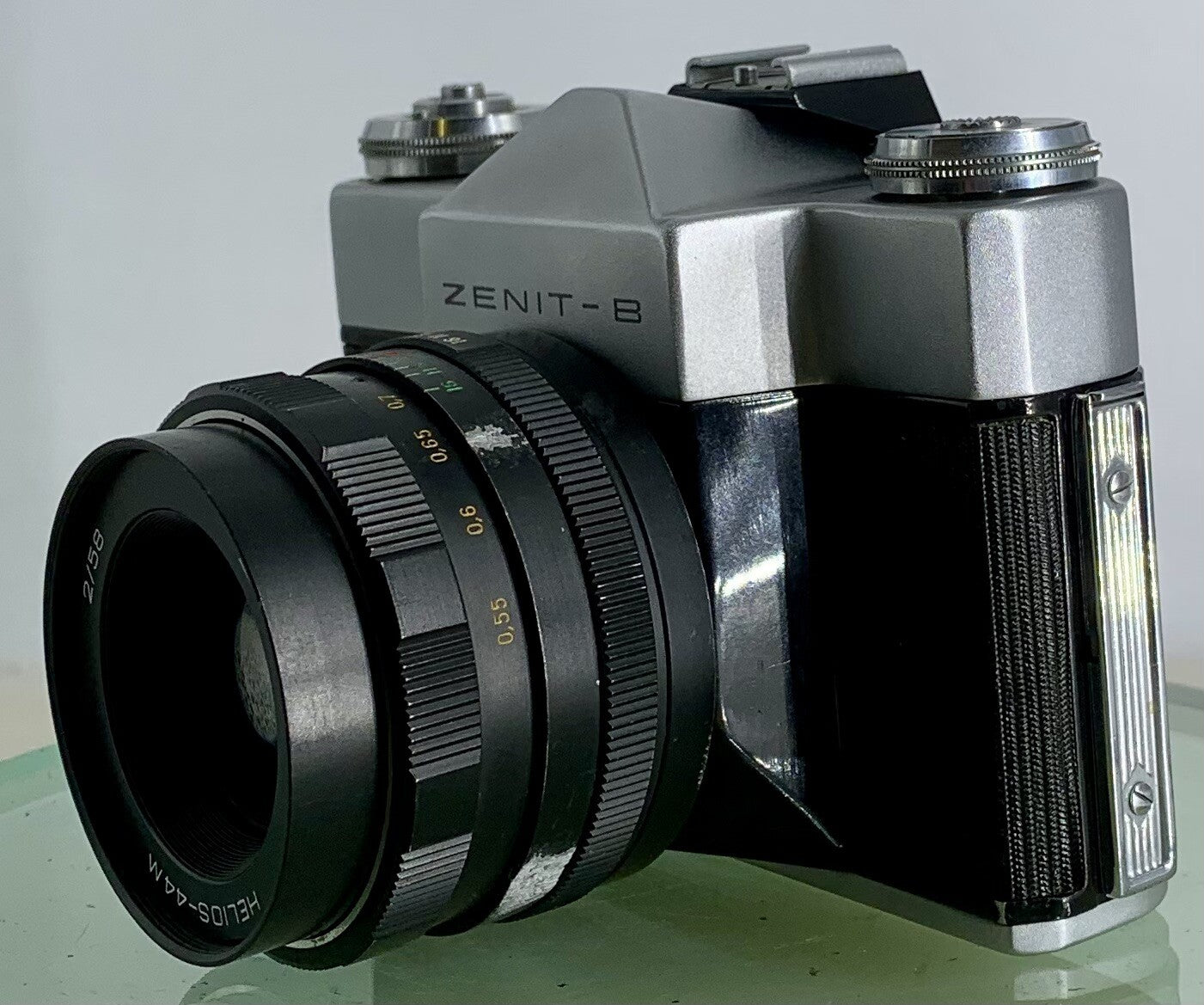 Vintage Zenit - B SLR Camera + HELIOS-44M 2/58 Lens + SILVER + TESTED - 3296