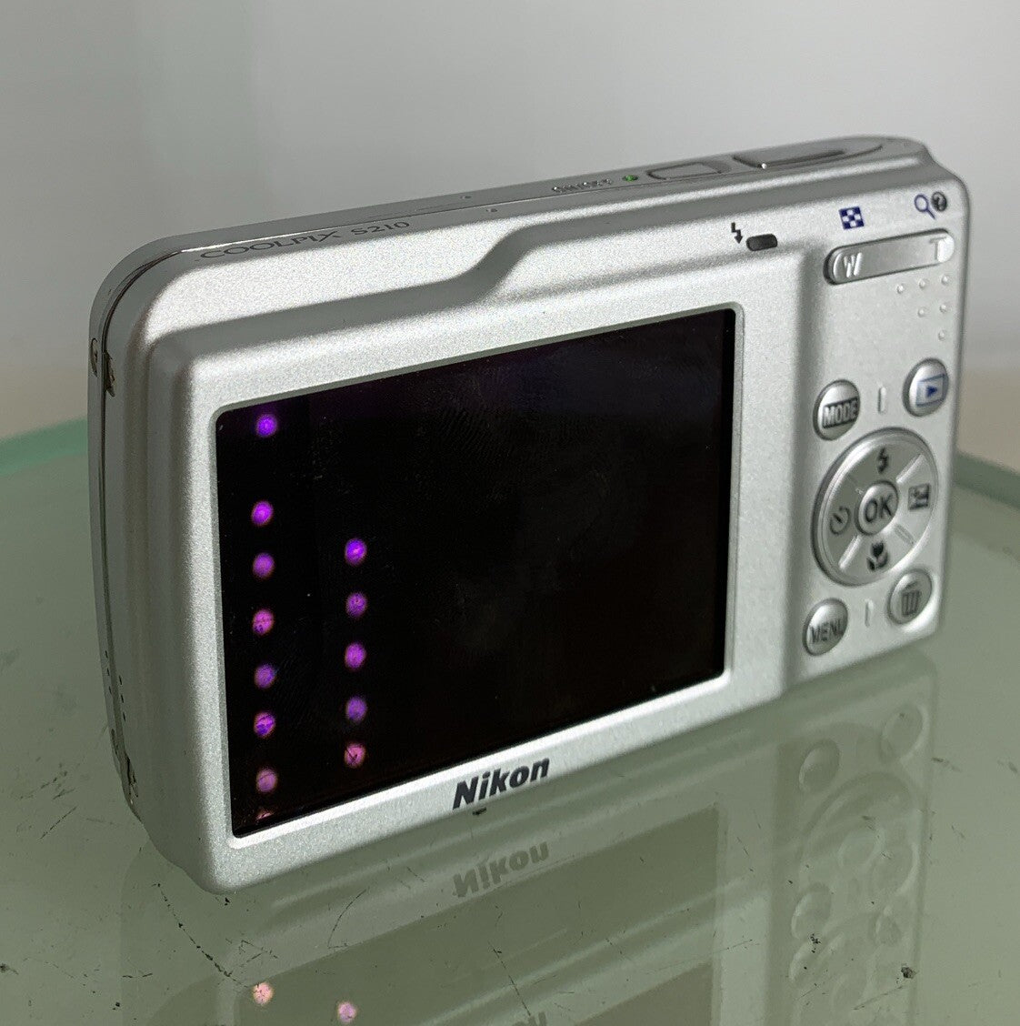 Nikon CoolPix S210 8.0MP Digital Camera SILVER+CHARGER+COVER+WIRE TESTED - 9954