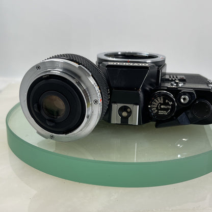 SERVICED OLYMPUS OM-10 BLACK + OLYMPUS OM 28MM F2.8 LENS 35MM SLR CAMERA #9179