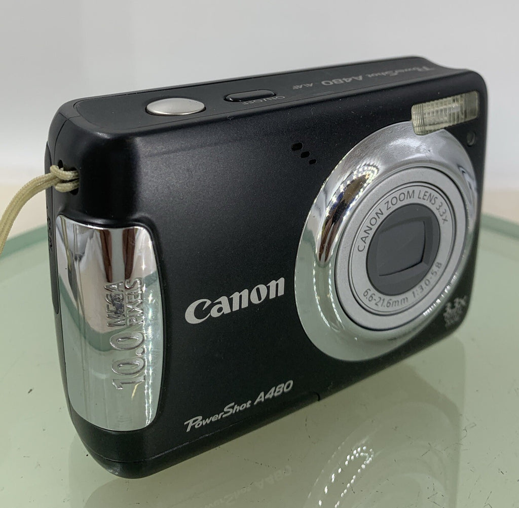 Canon PowerShot A480 10.0MP DIGITAL CAMERA BLACK NO CHARGER NO CARD TESTED - 2430