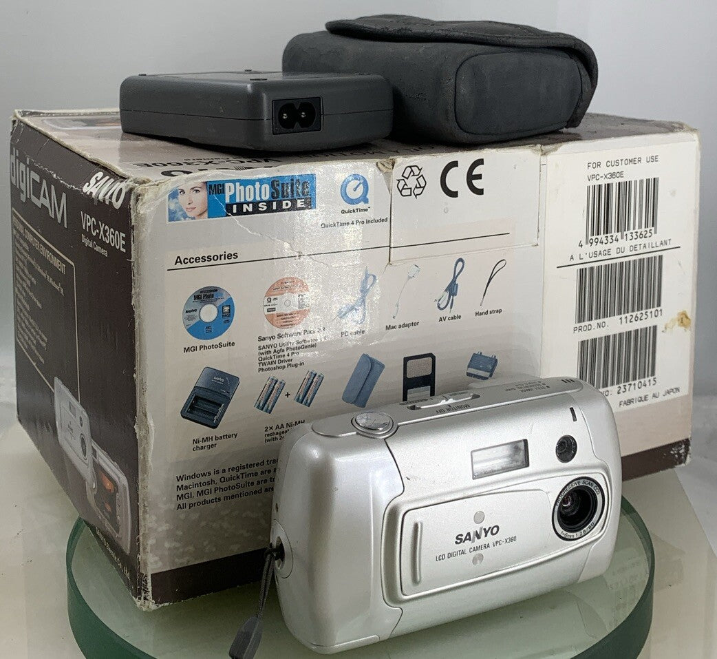 Sanyo VPC-X360 Digital Camera 1.3Mpx Japan +BOX+WIRE+CHARGER+ WIRES TESTED - 4430