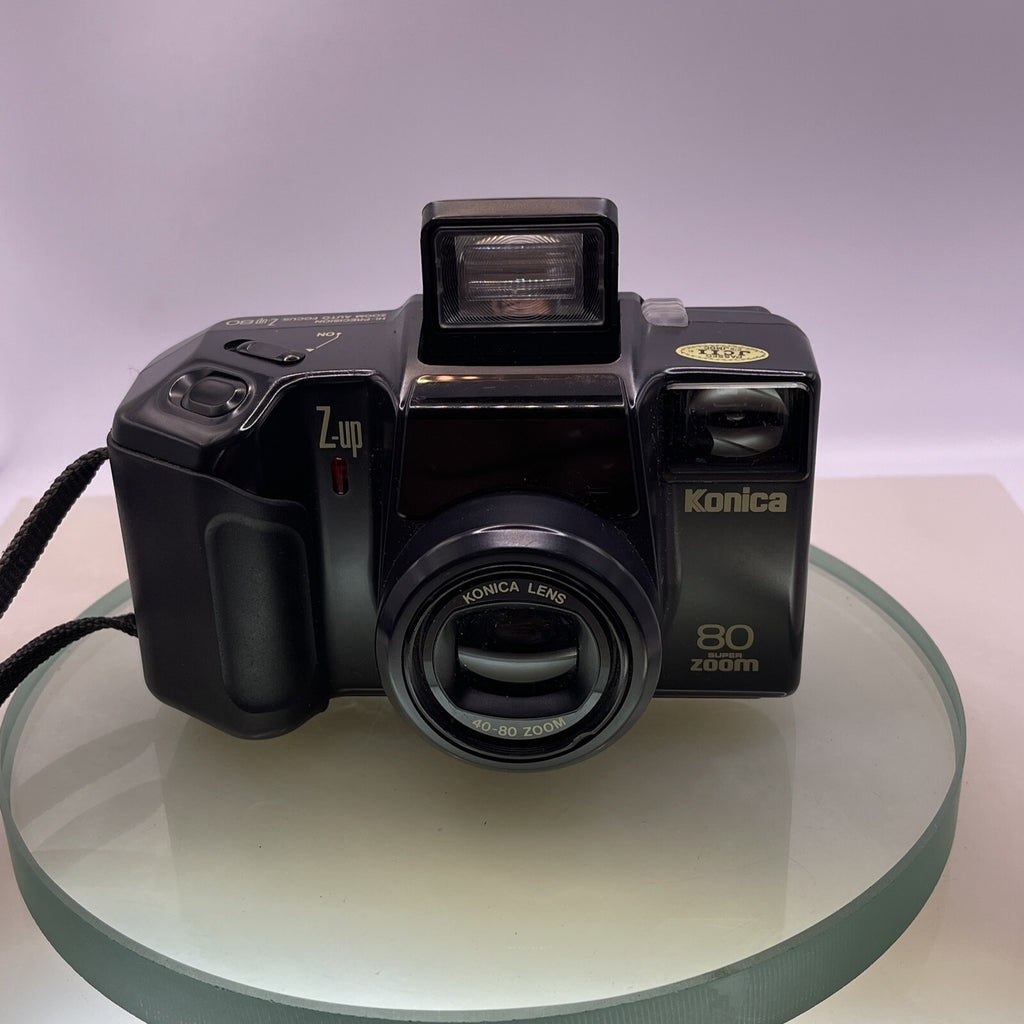 Konica Z Up 80 Super Zoom 35mm Film Point and Shoot Camera Black Tested #3871