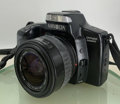 Minolta Dynax 5000i + 35-70mm BLACK FILM CAMERA POINT AND SHOOT TESTED - 6502