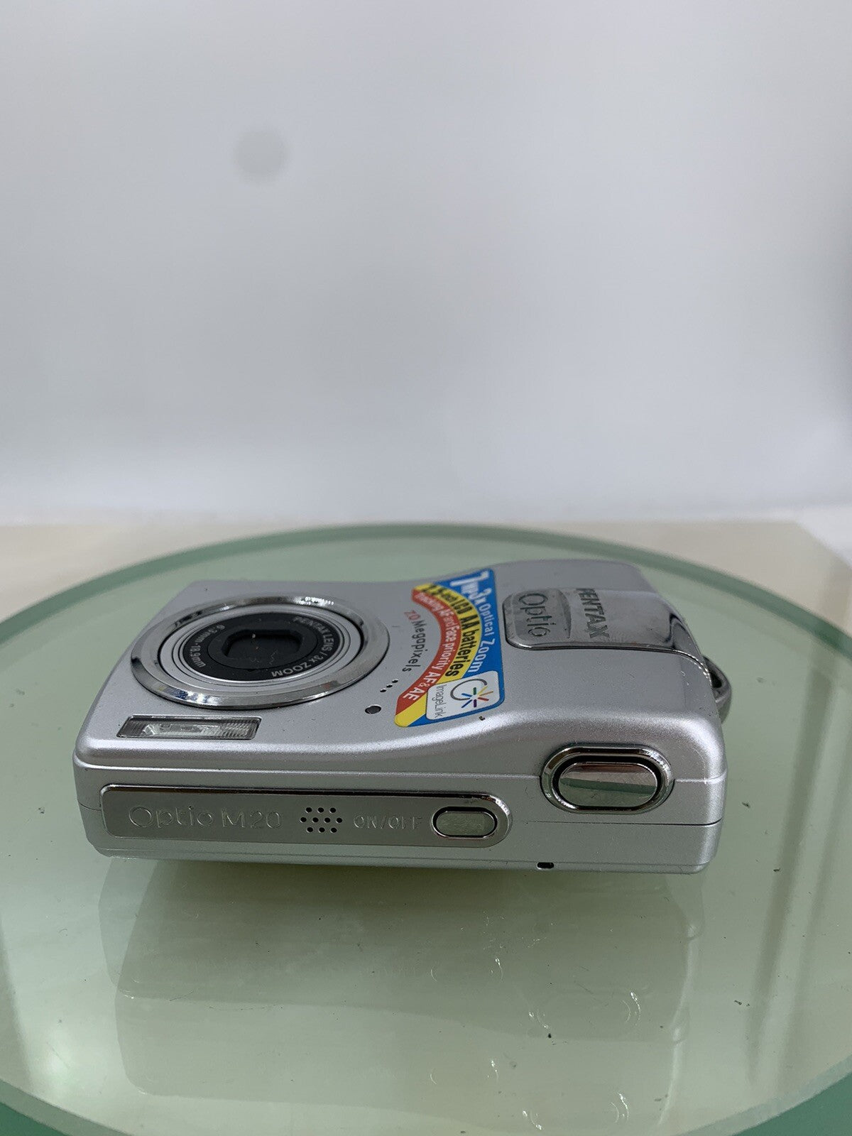Pentax Optio M20 Digital Camera 7.0 MP SILVER NO CARD NO CHARGER TESTED - 4625