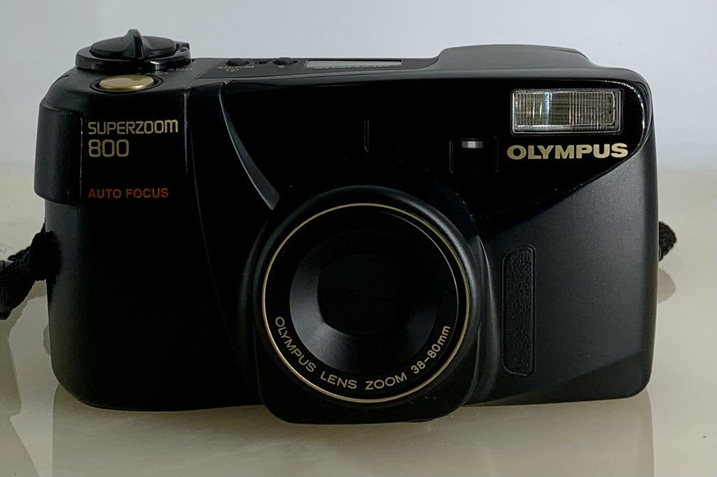 Vintage Black Olympus Superzoom 800 35mm Film Point & Shoot Film Camera #3541
