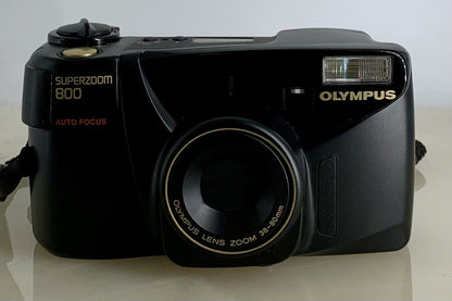 Vintage Black Olympus Superzoom 800 35mm Film Point & Shoot Film Camera #3541