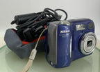 Nikon Coolpix 3200 DIGITAL CAMERA BLUE WITH COVER +WIRE NO CARD TESTED - 7640