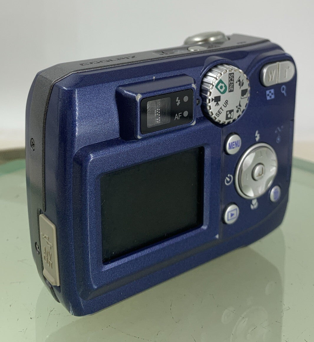 Nikon Coolpix 3200 DIGITAL CAMERA BLUE WITH COVER +WIRE NO CARD TESTED - 7644
