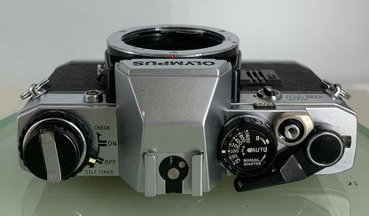 SERVICED Olympus OM10 35mm SLR Film Camera + 28mm f2.5 Tamron  Lens + Adapter1998