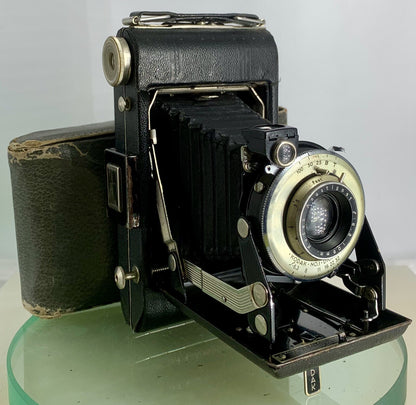 Kodak No. 1 Diomatic Vintage Follding Camera f6.3/105mm-Vintage Leather Case0