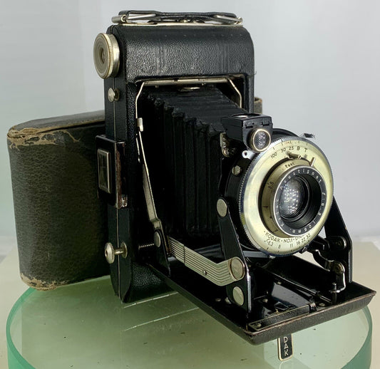 Kodak No. 1 Diomatic Vintage Follding Camera f6.3/105mm-Vintage Leather Case0