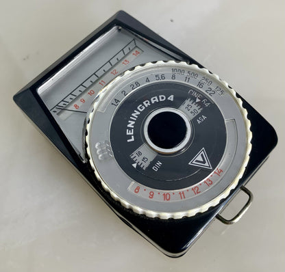 Leningrad 4 Exposure Light Meter + Case & Opal Panel For Vintage Camera - 5431
