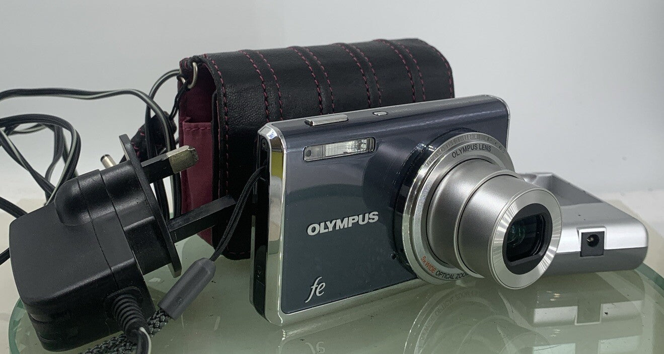 Olympus FE-5020 BLACK Digital Camera NO CARD WITH CHARGER + COVER TESTED - 2340